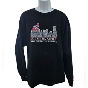 Cleveland Indians 'Thank You for The Memories' Sweatshirt Black Hanes  Size XL